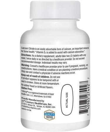 21st Century Calcium Citrate with D3 - 75 Tablets for Strong Bones & Immune Support - Buy Online on SooperMarket.com