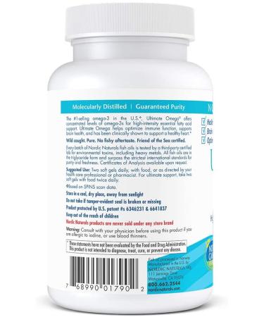 Nordic Naturals Ultimate Omega 640 mg - 60 Soft Gels, Lemon Flavor | Omega-3 Fish Oil - Buy Online on SooperMarket.com
