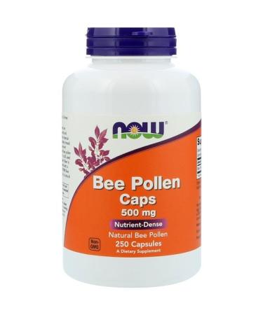 Now Foods Bee Pollen Caps 500 mg 250 Capsules