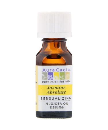 Aura Cacia Pure Essential Oils Jasmine Absolute Sensualizing .5 fl oz (15 ml)