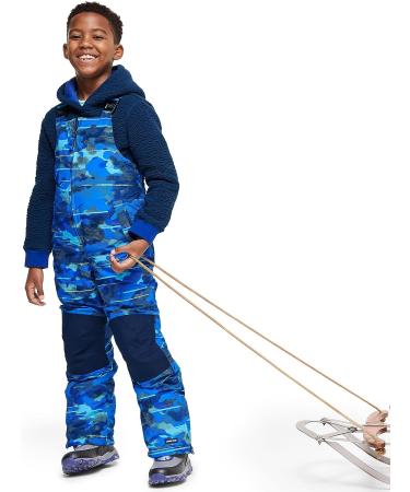 Lands' End Kids Slim Squall Waterproof Iron Knee Bib Snow Pants 14 Cobalt Camo | Waterproof & Durable Snow Pants for Boys - Buy Online on SooperMarket.com