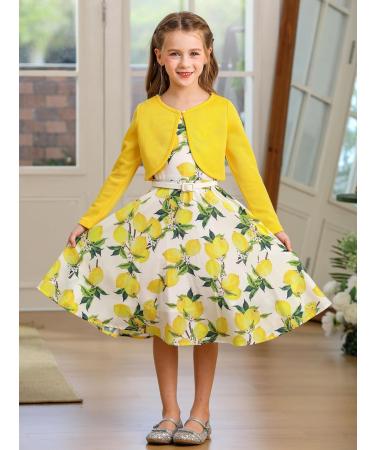 BONNY BILLY Girls Knitted Cotton Cardigan Shrug - Yellow, 3-4 Years - Buy Online on SooperMarket.com