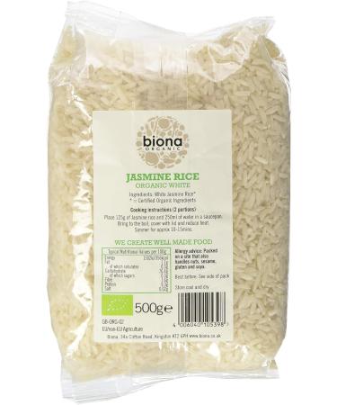 Biona Jasmine White Rice 500g - Fragrant and Organic Rice for Healthy Cooking - Buy Online on SooperMarket.com