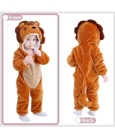 Cooky.D Unisex Winter Animal Hooded Baby Romper | Brown | 6-12 Months - Buy Online on SooperMarket.com