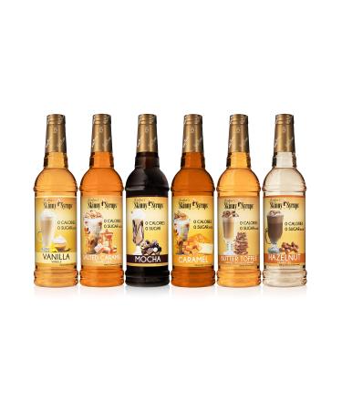 Jordan's Skinny Syrups | Classic Syrup Sampler| Healthy Flavors with 0 Calories, 0 Sugar, 0 Carbs, 25.4 Fl Oz (Pack of 6)