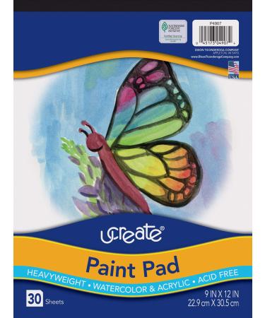 UCreate Paint Pad, 90 lb., 9" x 12", 30 Sheets