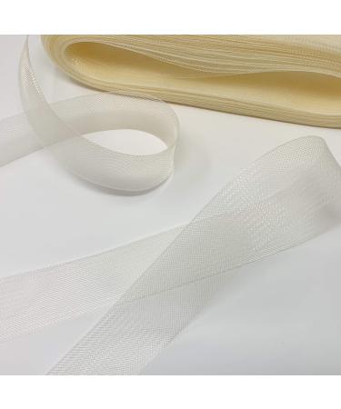 Stiff Polyester Ivory Horsehair Braid, Sold by Roll 42 Yards (2"inch Wide)