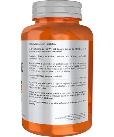 NOW Sports Nutrition L-Glutamine Double Strength 1 000 mg Amino Acid 120 Veg Capsules - Buy Online on SooperMarket.com