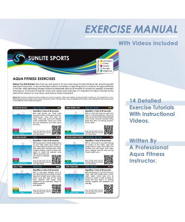 Sunlite Sports High-Density EVA-Foam Dumbbell Set & Water Weight Swim Belt | Perfect for Water Aerobics, Aqua Therapy, Pool Fitness | Complete Aqua Fitness Set with Instructional Videos - Buy Online on SooperMarket.com