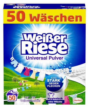 White giant universal powder full detergent 50 wash loads especially strong against stains and for hygienically pure laundry 50 wash loads (1 Pack)