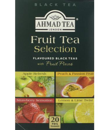 Ahmad Tea Fruit Tea Selection of 4 Black Fruit-Flavoured Teas - 20 Teabags