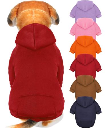 6 Pieces Dog Hoodie Dog Clothes Sweaters with Hat, Pet Winter Clothes Warm Hoodies Coat Sweater for Small Dogs Chihuahua (XXS) XX-Small
