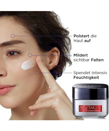 L'Or al Paris Hyaluron Daily Cream - Anti-Aging Face Care with Hyaluronic Acid | Revitalift Filler 50ml - Intense Hydration & Anti-Wrinkle Effect - Buy Online on SooperMarket.com