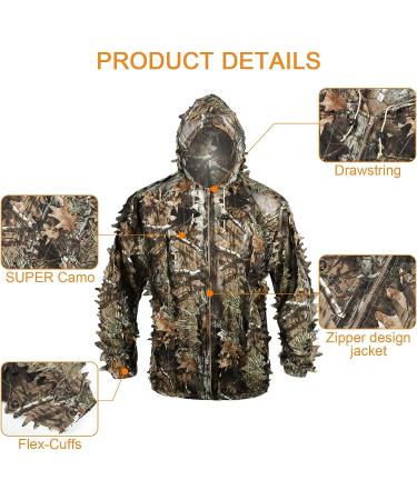 LOOGU Hunting Ghillie Suit 3D Leafy Camo XL/XXL - Tactical Gear for Airsoft & Wildlife Photography - Buy Online on SooperMarket.com
