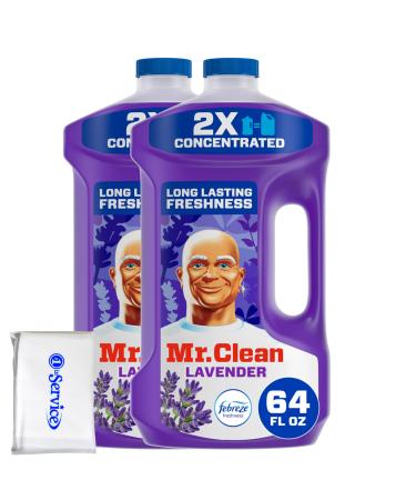 Number 1 In Service Mr Clean Multi Purpose Lavender Liquid Cleaner Professional Household Non-Toxic Hardwood Floor Cleaner 64 Ounce New and Improved 2X Concentrated Solution Tissue Pack 2 Pk 2 Pack