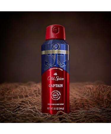 Old Spice Men's Body Spray Aluminum Free Captain 5.1oz (Pack of 3) Captain 5.1 Ounce (Pack of 3) - Buy Online on SooperMarket.com