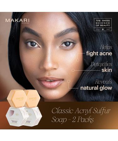 Makari Classic Acnyl Sulfur Soap 7 oz - Anti-Acne Bar Soap for Pimples, Whiteheads, Blackheads - Detoxify Pores, Control Oil - Oily & Acne-Prone Skin - Buy Online on SooperMarket.com