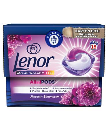 Lenor detergent allin1 pods amethyst flower dream for 18 washloads with ultra cleaner and long -lasting freshness 18 ml (1 Pack)
