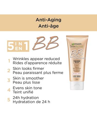 Garnier SkinActive BB Cream 5-in-1 Anti-Aging LightMedium 2.5 fl oz â€“ Perfect Skin Solution - Buy Online on SooperMarket.com