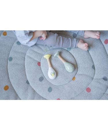 Kindsgut Wooden Rattles Set - 2 Musical Instruments for Babies | High-Quality Travel-Friendly Elephant & Triangle Design in Subtle Colors - Buy Online on SooperMarket.com