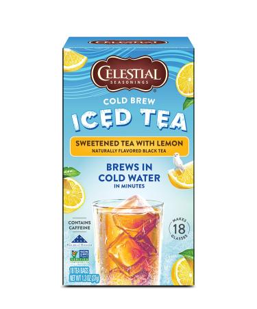 Celestial Seasonings Cold Brew Iced Tea Sweetened Tea with Lemon 18 Tea Bags 1.3 oz (37 g)