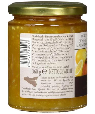 Agrisicilia Sicilian Citrus Fruit Jam - Pack of 6 (6 x 360g) | Premium International Shipping - Buy Online on SooperMarket.com