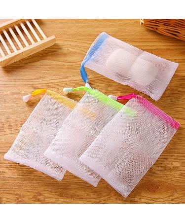 100 PCS Exfoliating Mesh Soap Pouch - Soap Saver Drawstring Bags - Random Color - 9*15cm - Buy Online on SooperMarket.com