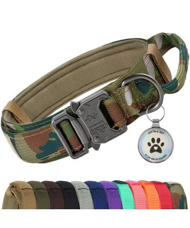 Joyal tactical dog collar |Dog collar with handle |Dog collar large dogs with QR code dog brand camouflage XL XL camouflage