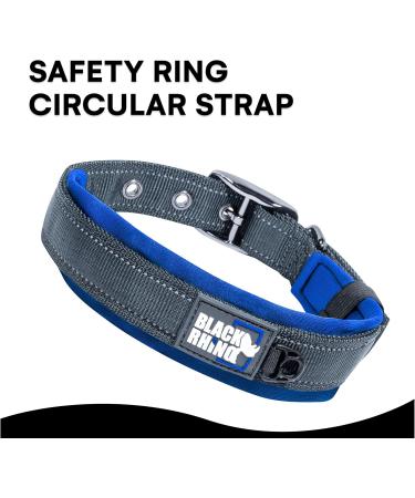 Black Rhino Comfort Collar | Super Soft Neoprene Dog Collar for All Breeds | Adjustable Reflective & Weatherproof (Large Blue/Black) - Buy Online on SooperMarket.com