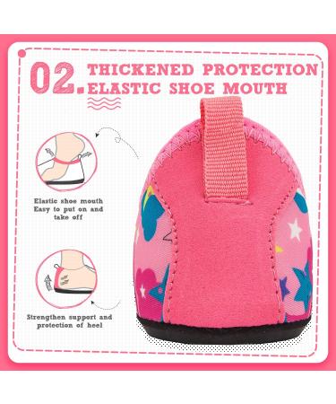 CROVA Kids Water Shoes - Non-Slip Aqua Socks for Boys Girls Toddler - Pink Unicorn Design - Size 9.5-10.5 Little Kid - Buy Online on SooperMarket.com