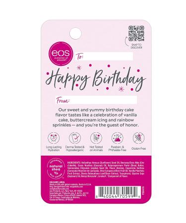 EOS Super Soft Shea Lip Balm Stick- Birthday Cake | 0.14 oz | Long-Lasting Hydration - Buy Online on SooperMarket.com