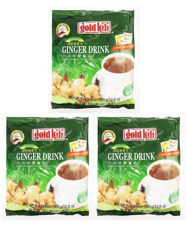 3 X Chinese Instant Honey Ginger drink Ginger tea Gold Kili (20 Sachets)