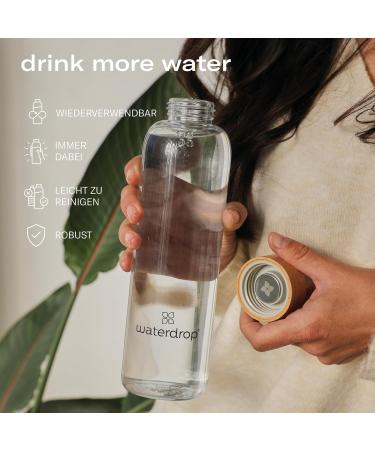 Waterdrop Starter Set Glass - 600ml Black Frosted Bottle + 18 Sugar-Free Microtrinks in 6 Fruity Varieties | Tasting Package for Refreshing Beverages - Buy Online on SooperMarket.com