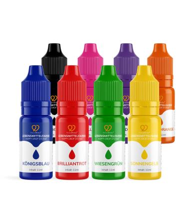 Goodbake food coloring set with 8 colors very highly concentrated & sugar -free happy drop system for baking for drinks or slime (88ml)
