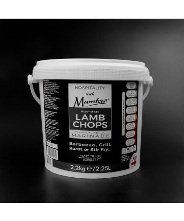Mumtaz LAMB CHOPS Marinade Catering/Party Size Bucket - BULK 2.2Kg - Restaurant Quality - Medium Spiced - BBQ - Grill - Roast - Stir or Air fry.All Natural Ingredients- Gluten Free- Vegan Friendly.