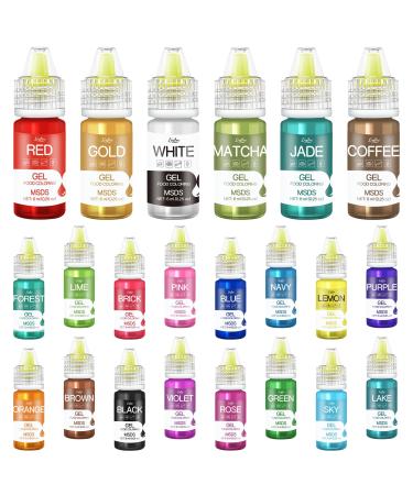 Food color gel - 22 colors gel food colors for cakes baking cookies macaron - sugar -free concentrated color food coloring for tortendendeco drinks Easter egg DIY slime - 6ml 6 ml each (22 pack)