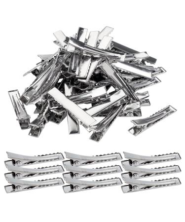 Alligator Hair Clips  CELLOT 50pcs Metal Alligator Clips Silver Hair Clips Sprong Bulk Hair Grips for Hair Bows Making Crafts 6CM-2.2 Inch