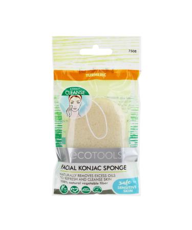 EcoTools Facial Konjac Turmeric Sponge  Removes Excess Oils  Scrubber For Facial Skincare and Beauty  Set of 6
