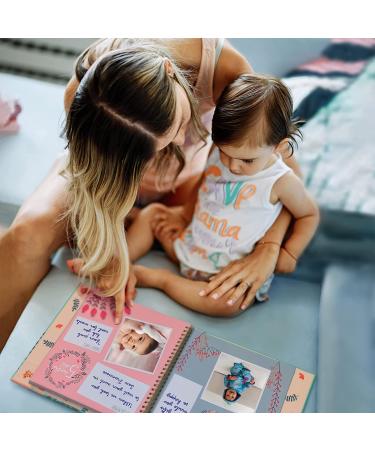 RubyRoo Baby Memory Book for Girls - 60 Page Hardcover Scrapbook for First 5 Years - Keepsake Photo Album and Milestone Journal - Perfect Baby Shower Gift - Buy Online on SooperMarket.com