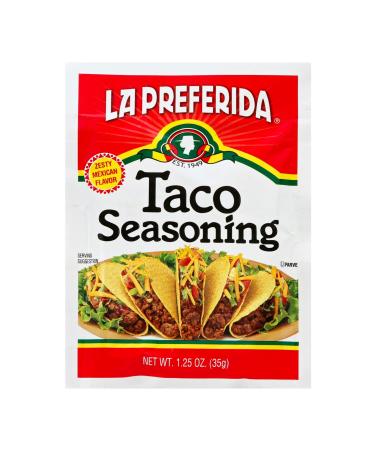 La Preferida Authentic Taco Seasoning Mix - Bold Flavor, Versatile Spice blend for Wings, Burgers, Soups, Dips & more, 1.25 oz (Pack of 12)