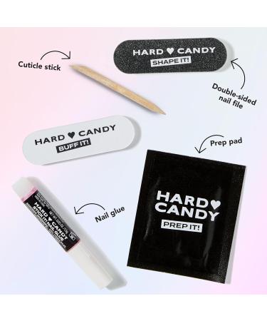 Hard Candy Press On Nails Fire Red | Short Round Fake Nails Gel-Like Shine | 30 Nail Kit with Glue & Reusable Case | Pack of 24 - Buy Online on SooperMarket.com