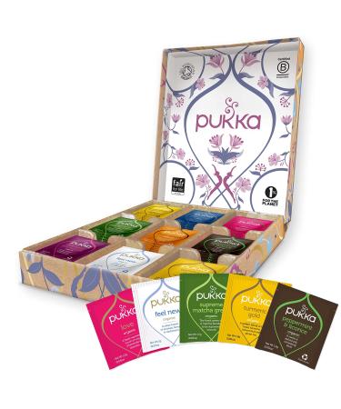 Pukka Herbal Tea Sampler, Organic Tea, Eco-friendly, Self Care Gift Box, 45 Tea Bags, 9 Flavors