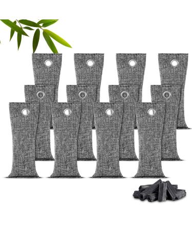 Hotut air purification bags made of bamboo coal 12 pieces of odor for home reusable natural air purification bags for shoes wardrobe pets Auto-75G 12PCS75G