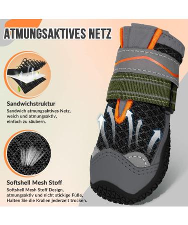 Eyin Dog Shoes - Breathable Non-Slip Paw Protection for Small Medium & Large Dogs - Reflective Velcro Fastener - Outdoor Sports - Size 5 (Width 5.8 cm) - 2 Pieces - Buy Online on SooperMarket.com