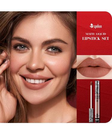 Buy 8 Colors Matte Liquid Lipstick Set - Long-Lasting Smudge Proof & Waterproof Velvet Black Lipstick for Women | Perfect Halloween Makeup Gifts - Buy Online on SooperMarket.com