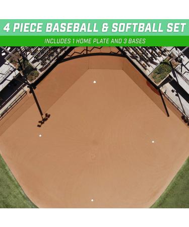 GoSports Baseball & Softball 4 Piece Premium Base Set - Heavy Duty for Athletes | White - Buy Online on SooperMarket.com
