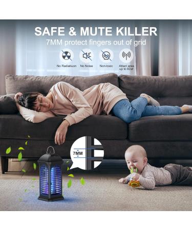 Luuguyi 360 UV Electric Mosquito Trap - Toxic-Free Insect Killer for Bedroom & Garden | 4000V Lamp with Cleaning Brush - Buy Online on SooperMarket.com