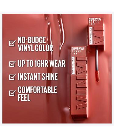 Maybelline Super Stay Vinyl Ink Golden Pink Lipstick 0.14 fl oz - Longwear, Highly Pigmented, Instant Shine - Buy Online on SooperMarket.com