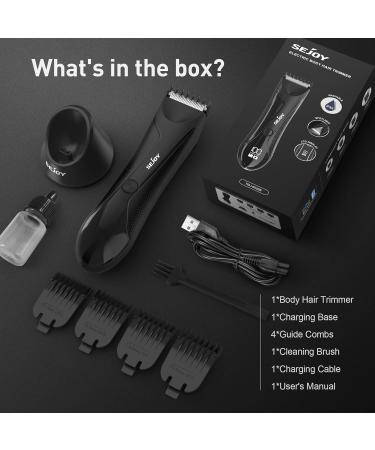 Premium Body Hair Trimmer for Men - Electric Razor for Pubic Armpits & Breasts with Charging Station - Buy Online on SooperMarket.com