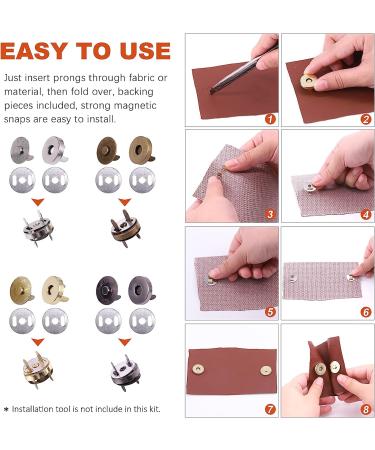 Tanstic 60 Sets 18mm 4 Color Magnetic Button Clasps Snaps for Sewing, Crafts, Purses, Bags, Clothes - Buy Online on SooperMarket.com